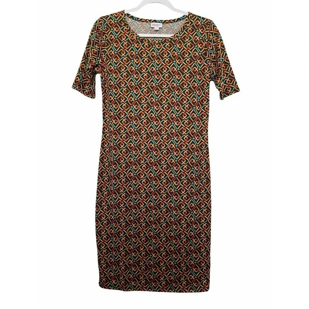 LulaRoe Julia‎ Geometric Print Boho Dress Size Small NEW